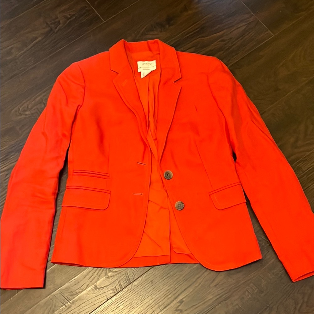 J Crew Orange Linen Schoolboy Blazer